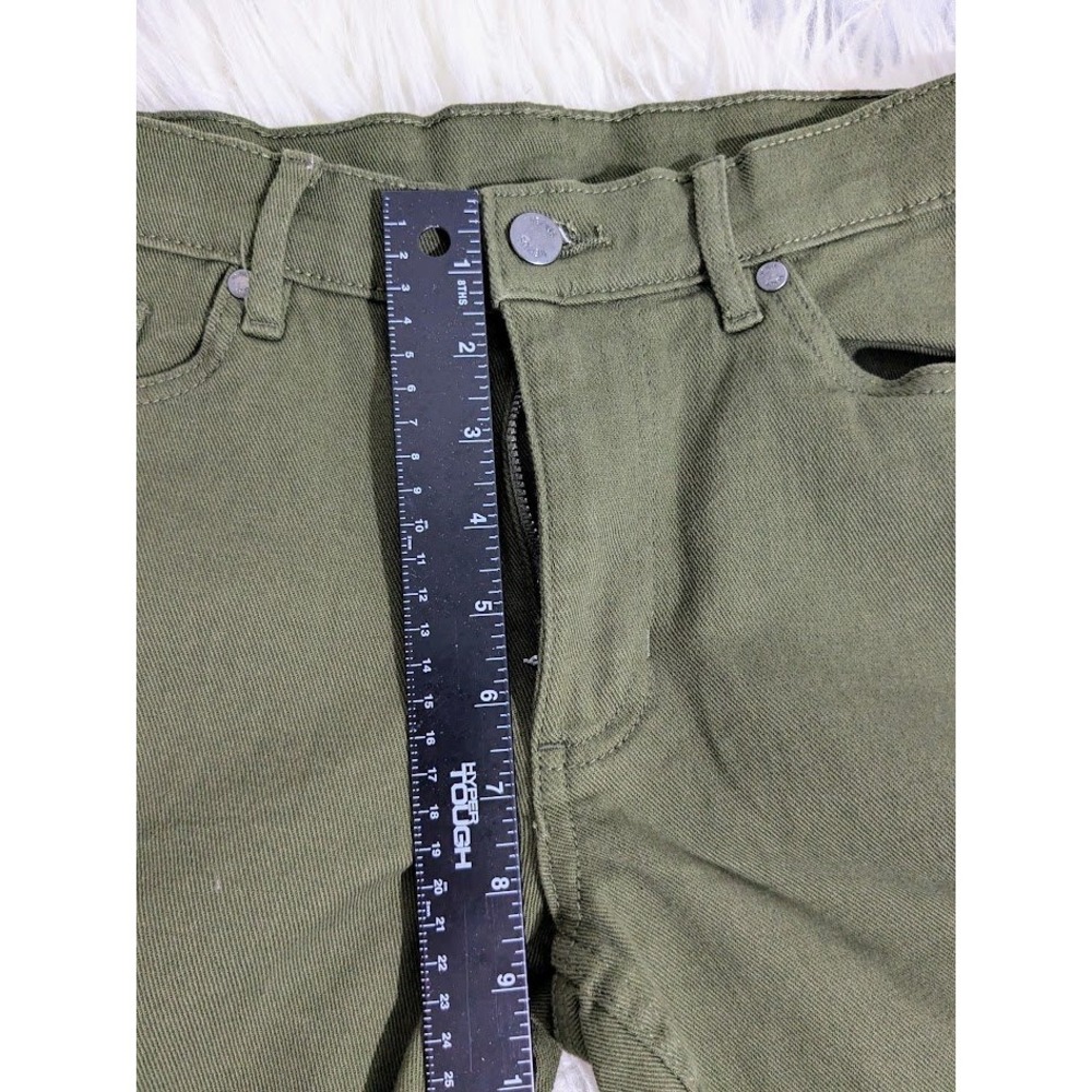 Venus Olive Green 8 Flare Leg Pants Mid Rise 5-Pocket Stretch Trousers Womens - Picture 8 of 10
